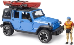 Bruder Jeep Wrangler Rubicon con kayak e figurina in scala 1:16