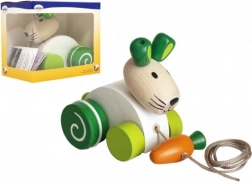 Coniglietto di legno trainabile con carota per i primi passi