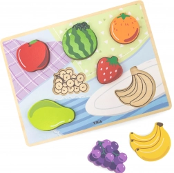 Viga puzzle montessori in legno frutta 2 in 1