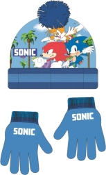 Set cappello e guanti Sonic blu