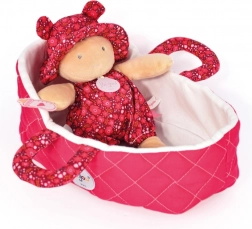 Doudou Jolijou bambola nella borsa da trasporto rosa 20 cm