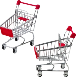 Mini carrello della spesa in metallo per bambini e bambole – decorazione e organizer