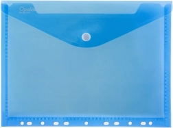 Bustina con bottone A4 con euroforo Opaline blu (confezione da 5 pezzi)