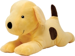 Cane di peluche giallo con macchie marroni