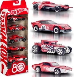 Hot Wheels Mattel collezione rosso rubino 5 modellini per l’80º anniversario