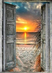 Pittura di diamanti Vista sulla spiaggia 30x40 cm