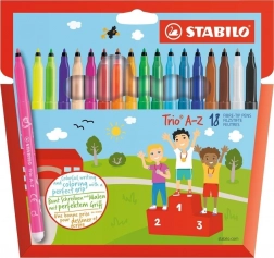 Pennarelli STABILO Trio A-Z – set da 18 colori