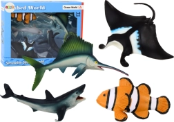 Set di figure di animali marini squalo delfino razza 5 pezzi