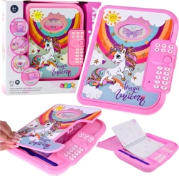 Diario elettronico con codice unicorno rosa