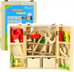 Set di bricolage in legno per piccoli artigiani in valigetta, 35 pezzi