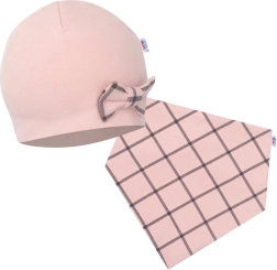 Cappellino da allattamento e scaldacollo NEW BABY Missy rosa