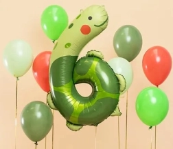 Palloncino in foil numero 6 – tartaruga 57 × 86 cm