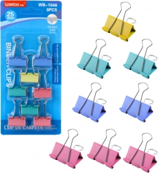 Set di fermagli colorati per ufficio 25 mm 8 pz