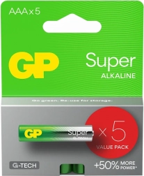 Batterie alcaline AAA GP Super 5 pz