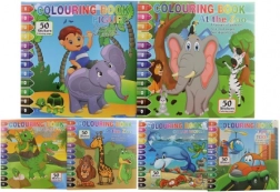 Libri da colorare con adesivi – pittura per numeri, 5 fogli e 2 fogli di adesivi