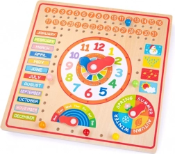 Bigjigs Toys calendario in legno con orologio