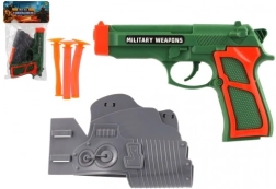 Pistola per bambini con dardi a ventosa e fondina, 3 dardi, plastica, 19 × 13 cm