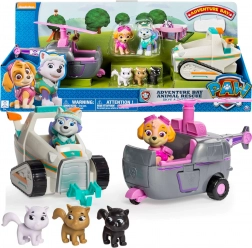 Set di salvataggio Paw Patrol Skye e Everest – elicottero, motoslitta da neve e mini figure di gattini