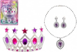 Set di bellezza per bambine con corona, collana e orecchini