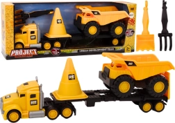 Set da costruzione – trattore giallo con rimorchio e dumper per bambini