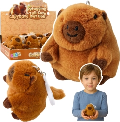 Capibara di peluche – portachiavi con coda rotante 9 × 8 cm