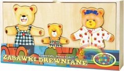 Vesti la famiglia di orsetti – gioco di vestizione in legno