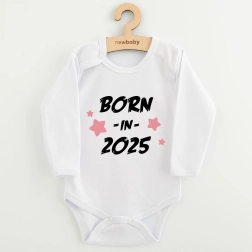 Body per neonati con stampa New Baby Born in 2025, rosa, taglia 56 (0–3 mesi)
