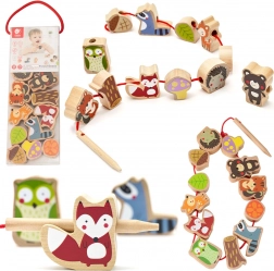 Animali del bosco in legno da infilare, 13 pezzi – Classic World