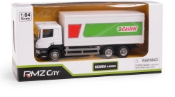 Modello in metallo del camion SCANIA CASTROL 1:64 con motore a retrocarica