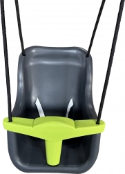 Altalena per bambini in plastica con cintura di sicurezza, antracite