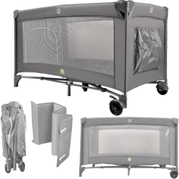 Lettino da viaggio per bambini 60 × 120 cm con telaio pieghevole e materasso