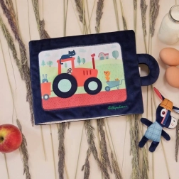 Libro attività in tessuto LILLIPUTIENS – asinello Ignace in fattoria 18 mesi+