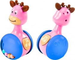 Giocattolo Interattivo a Forma di Cervo Oscillante con Fischietto - Rosa