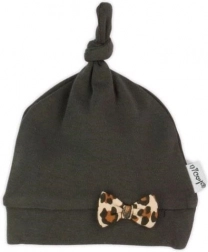 Cappellino per bambina con nodo Nicol Mia, marrone scuro