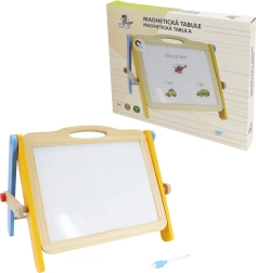 Babu lavagna magnetica in legno bifacciale con accessori