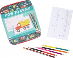 Petit Collage come disegnare veicoli – set creativo per bambini