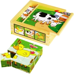 Babu cubi illustrati animali domestici – 9 cubi in scatola di legno