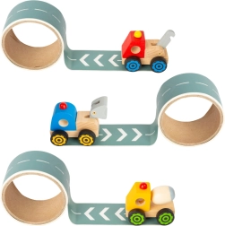 Small Foot auto in legno con nastro stradale
