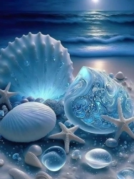 Pittura diamantata frutti di mare 30 × 40 cm