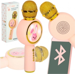 Microfono karaoke wireless per bambini con coniglietto – rosa