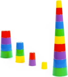 Piramide impilabile Arcobaleno – torre con 10 bicchierini, 42 cm