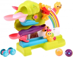 Pista interattiva doppia faccia per biglie e macchinina 2in1 con suoni