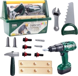 Set di attrezzi per bambini in valigetta con avvitatore a batteria, 14 pezzi