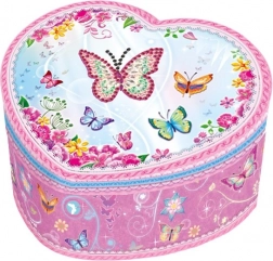 Portagioie musicale a cuore con farfalline