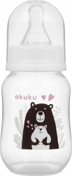 Biberon Akuku 125 ml con motivo orsetto, bianco
