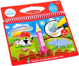 Libro da colorare ad acqua con animali