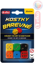 EFKO dadi da gioco in legno colorati (6 pz)