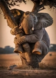 Pittura diamantata elefante spaventato 30 × 40 cm