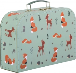 A Little Lovely Company set di due valigette in cartone per bambini con motivo di animali del bosco – Amici