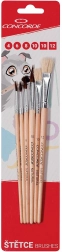 Set di pennelli naturali CONCORDE, tondi e piatti, 6 pz
